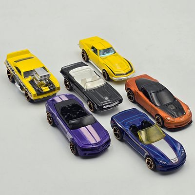 Hot Wheels Camaro and Corvette FTE lot of 6 . Hot Wheels Faster Than Ever Camaro and Corvette 