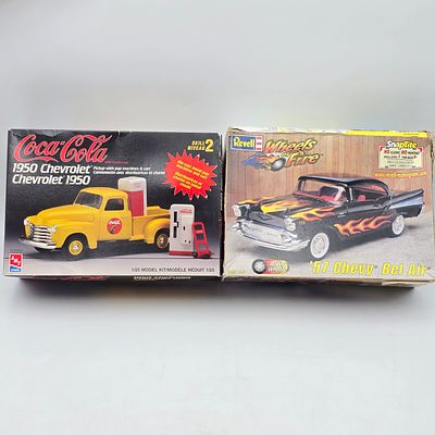 Pair of Chevy Model Kits. Pair of model kits, one Revell and one AMI. Both include the box and 