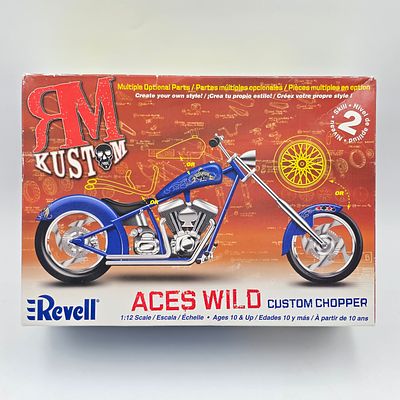 Revell Chopper Model Kit. This lot includes a Revell Aces wild custom chopper model kit (2006) 