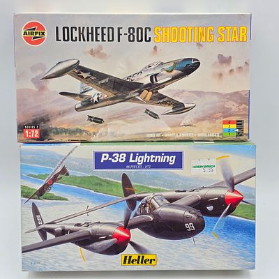 Pair of Plane Model Kits . Pair of Plane Model Kits, one Airfix and one Heller. Both have box 