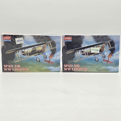 Pair Academy Plane Model Kit. This lot includes 2- Academy spad XIII WWI Fighter Model kit 