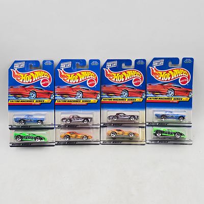 Hot Wheels Tattoo Machines Lot of 8. Lot of 8 Hot Wheels Diecast Vehicles from the Tattoo 