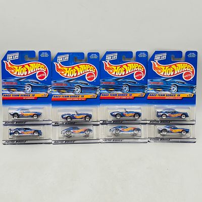 Hot Wheels Race Team IV Lot of 8. Lot of 8 Hot Wheels diecast cars from the Race Team Series IV 