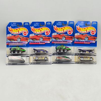 Hot Wheels Techno Bits Lot of 8. Lot of 8 Hot Wheels diecast cars from the Techno Bits Series (2 