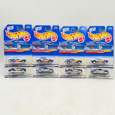 Hot Wheels Race Team IV Lot of 8. Lot of 8 Hot Wheels diecast cars from the Race Team Series IV 