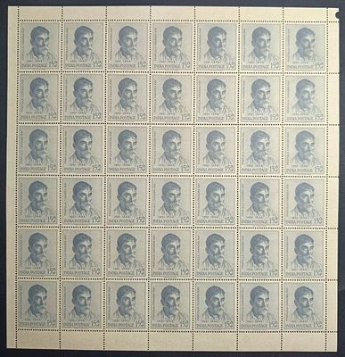 India 1961 Acharya Prafulla Chandra Ray, 15np - Mnh, brown gum - Full Sheet of 42 Stamps
