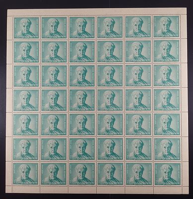 India 1963 Annie Besant, 15np - Mnh, brown gum - Full Sheet of 42 Stamps
