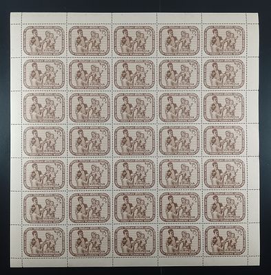 India 1966 Family Planning Week, 15np - Mnh, brown spots - Full Sheet of 35 Stamps