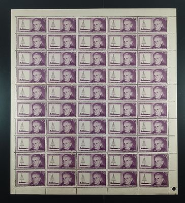 India 1968 Birth Centenary of Madam Marie Curie, 20p - Mnh, brown gum - Full Sheet of 50 Stamps