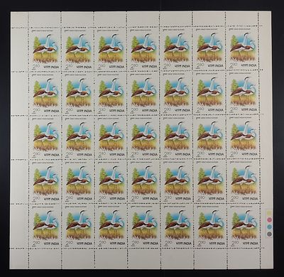 India 1980 International Symposium on the Great Indian Bustards, 2r30p - Mnh - Full Sheet of 35 