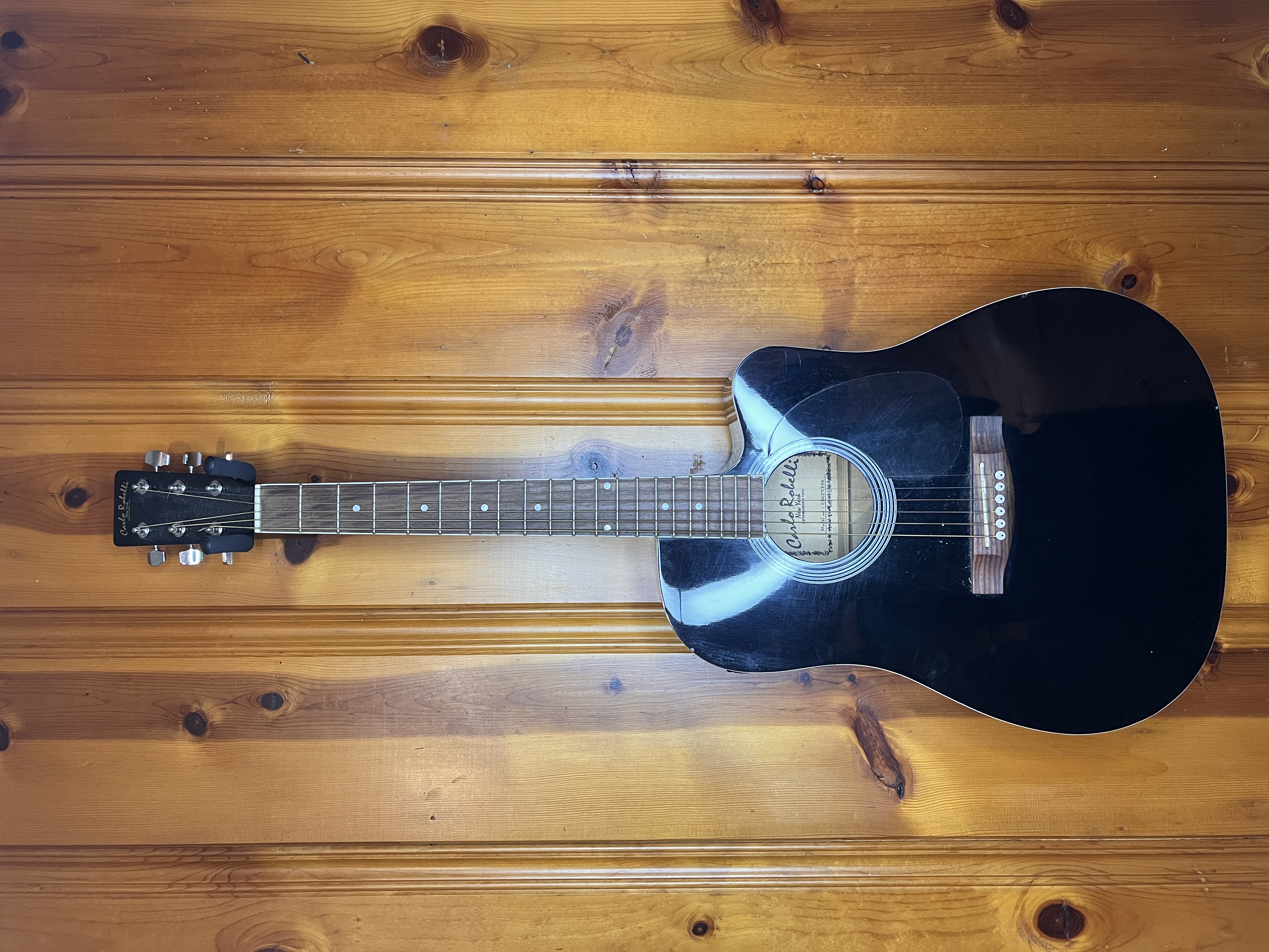 Carlo Robelli CDG27CEBK Cutaway Acoustic-Electric Guitar in Black Finish