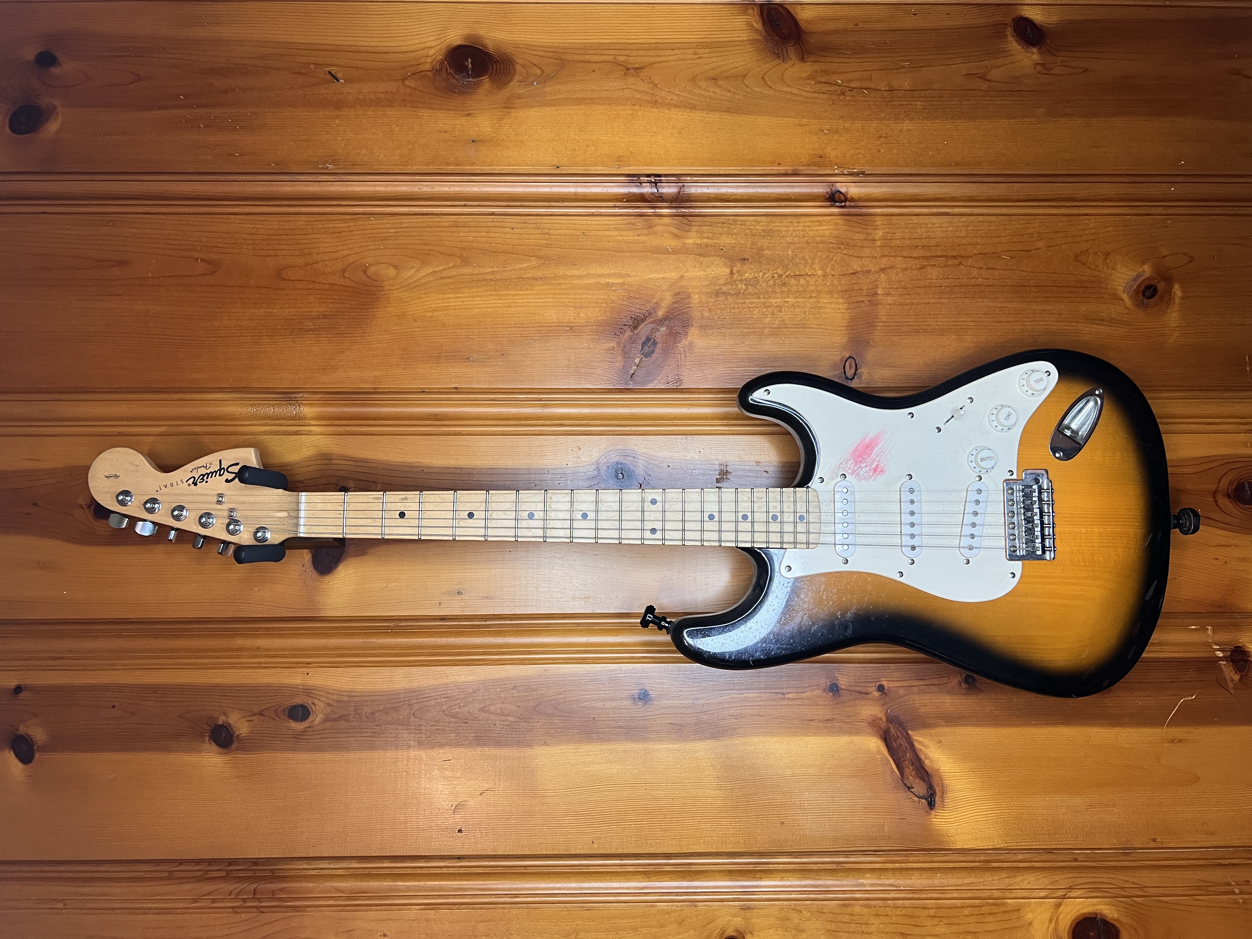 Squier by Fender Stratocaster Electric Guitar, Sunburst Finish, Serial Number CY07121807