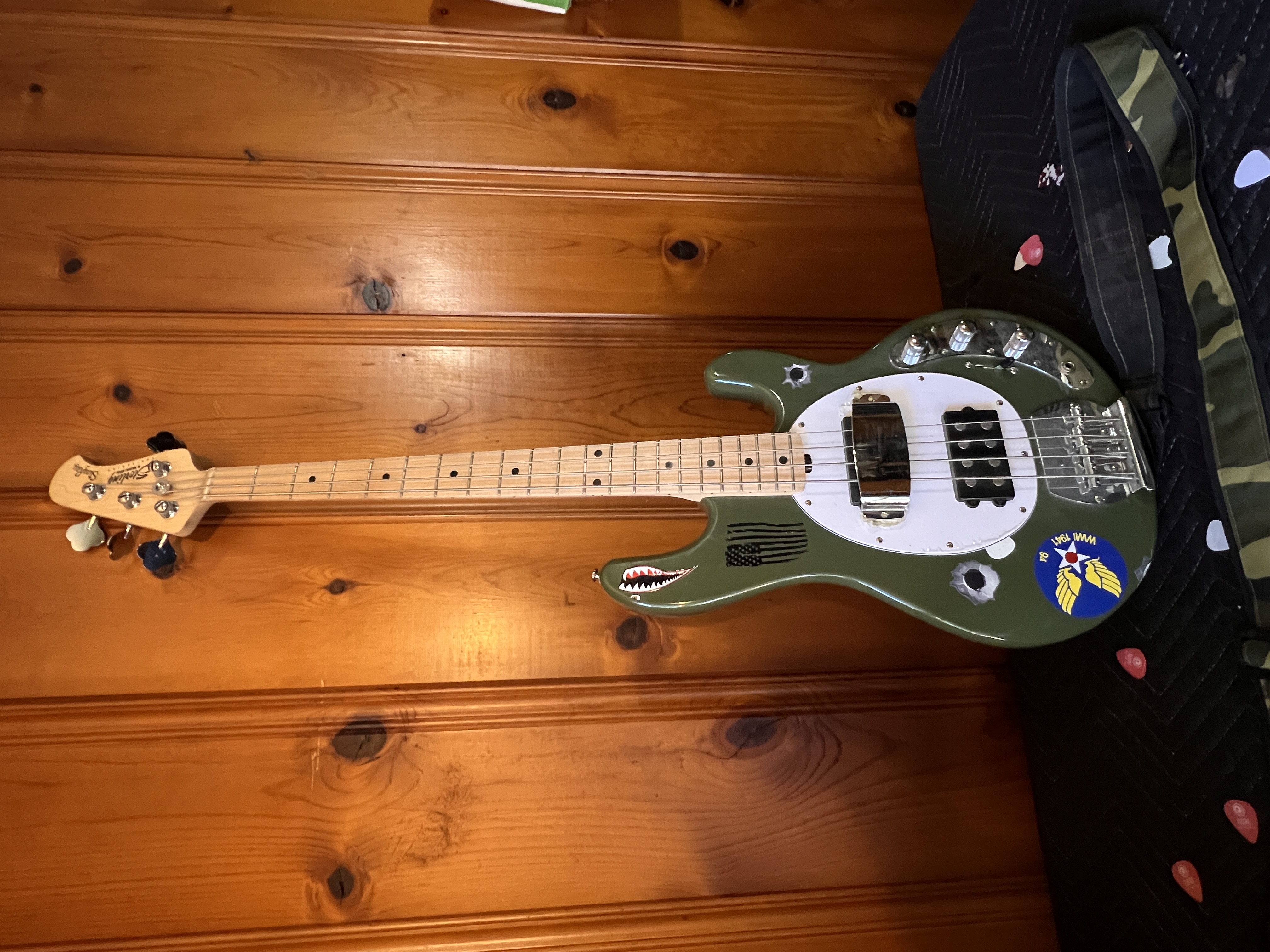 Sterling by Music Man StingRay S.U.B. Series Electric Bass Guitar, Olive
