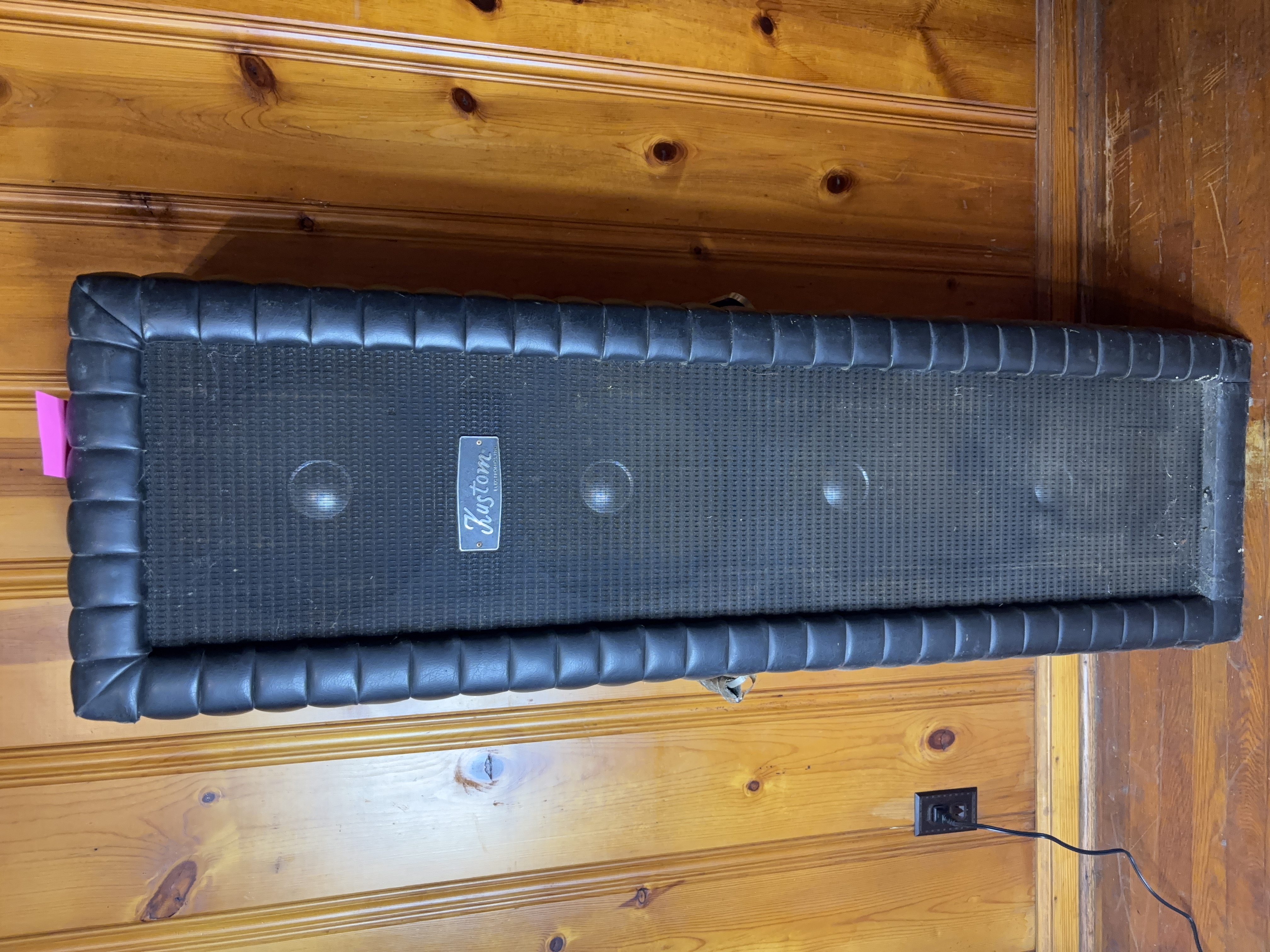 A Pair of Vintage Kustom 302-PA Tuck and Roll Speaker Columns