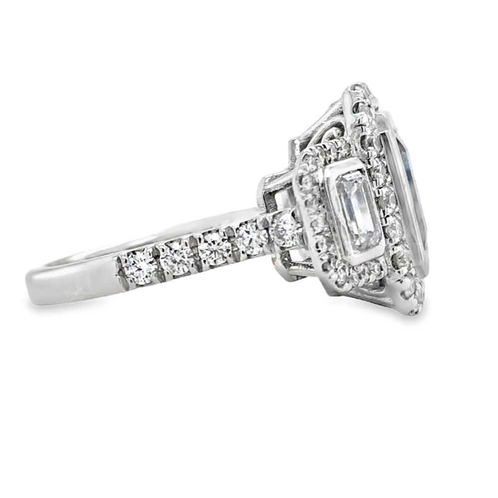 Natural Fine Color Aquamarine & Diamond Ring