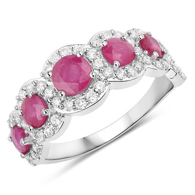 Ruby and Diamond Band. QJ8421/75-YMO
This exquisite ring features multiple vibrant rubies