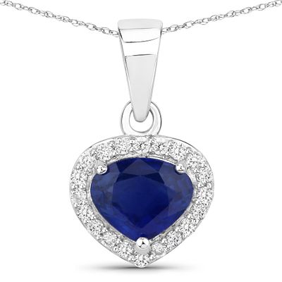 Sapphire Diamond Halo Pendant. QJ8421/152-ELL
Presented for auction is a captivating sapphire