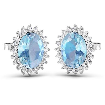 Aquamarine and Diamond Halo Earrings. QJ8421/177-EAT
Elevate your look with these exquisite
