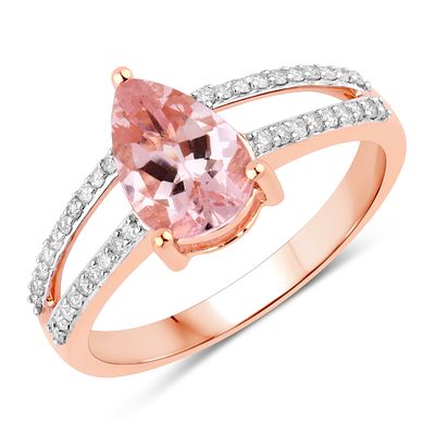 Morganite and Diamond Ring . QJ8421/17-EEM
Adorn your hand with this elegant ring, featuring a