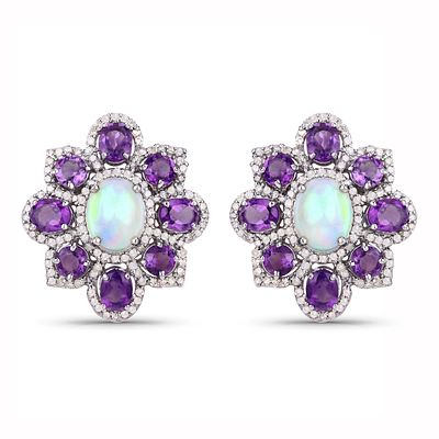 Vibrant Amethyst & Opal Earrings. Q8416/31-NON
Presenting a dazzling