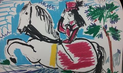 Pablo Picasso Offset Litho on Woven Paper. BAT525/3-YSS
Description: Toros y Toreros ( Bulls