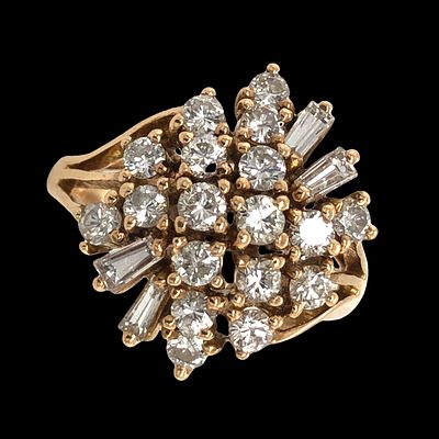 Vintage Diamond Dress Ring. S/5.59-MMSS
Make a sparkling statement with this magnificent