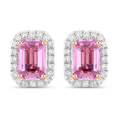 Pink Sapphire and Diamond Earrings. QJ8421/206 - YMT
Each captivating stud earring features a