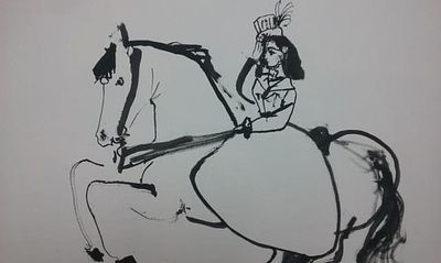 Pablo Picasso Offset lithograph on wove paper. BAT525/2-YSS
Description: Toros y Toreros (