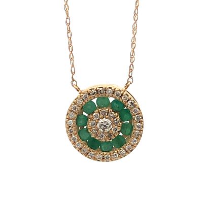 Emerald Diamond Pendant Necklace. MCE1004/25-EYS
This is an elegant emerald and diamond pendant