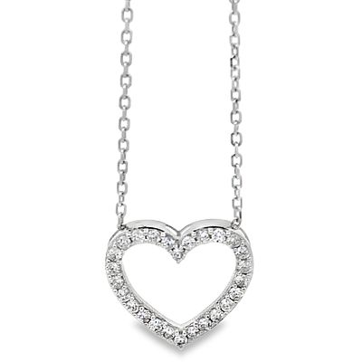 Diamond Heart Necklace. MCE1004/40-EYS
This is a lovely diamond heart pendant necklace. The