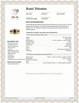 Diamond and Ruby Ring. S/6.9-KSS 
This stunning cocktail ring, features a bold and luxurious 