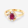 14K Ruby and Diamond Ring. QJ8421/39 - EYA 
This beautiful 14K yellow gold ring features a Image - 1