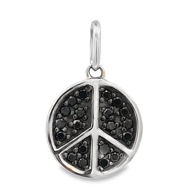Black Diamond Peace Pendant. *MCE1004/38-MOY 
Embrace peace and elegance with this contemporary 