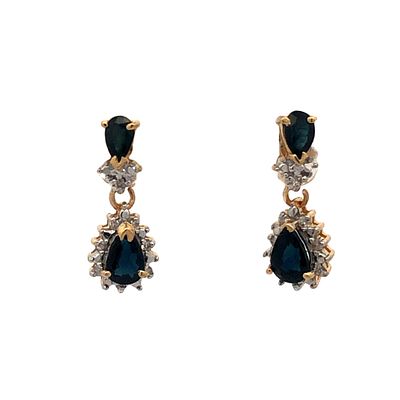 Sapphire and Diamond Earrings. S/2.5-OSS 
These sophisticated dangle earrings feature a striking 