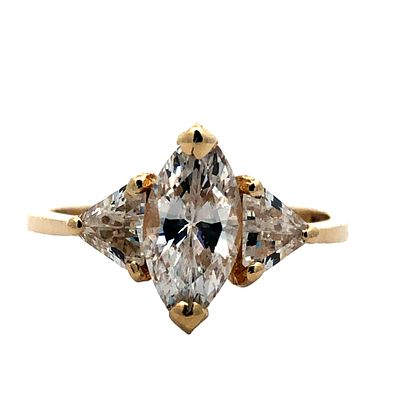 Faux Diamond Engagement Ring. S/2.4-OYS 
This beautiful ring features a captivating marquise-cut 