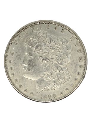 1890 Morgan Silver Dollar BU. S/26.7-ES 
TITLE DESCRIPTION: 1890 Morgan Silver Dollar BU 