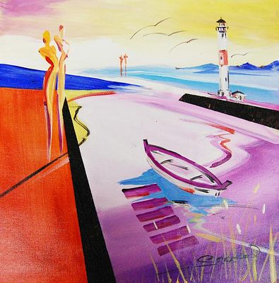 Alfred "Alex" Gockel Acrylic and Tar on Canvas Signed Dated 2012. BAT525/11-ESS 
Description: 