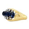 Cabochon Cut Sapphire & Diamond Ring. S/8-LYS 
This elegant 18k yellow and white gold ring Image - 1