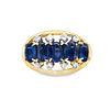 Cabochon Cut Sapphire & Diamond Ring. S/8-LYS 
This elegant 18k yellow and white gold ring Image - 2