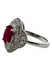 18K Ruby & Diamond Ring. CJI1962/12-OAKM 
This magnificent ring, crafted in 18k white gold, is a Image - 1