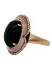 14K Onyx Mop & Diamond Ring. CJI1962/17-LAO 
This exquisite 14k yellow gold ring features a Image - 1