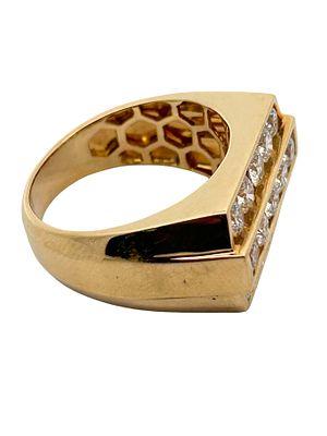 14K Diamond Ring. CJI1962/20-NNEA 
This bold 14k yellow gold ring makes a striking statement 