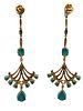 18K Turquoise & Diamond Earrings. CJI1962/34-NEKK 
These exquisite 18K gold earrings showcase a Image - 1