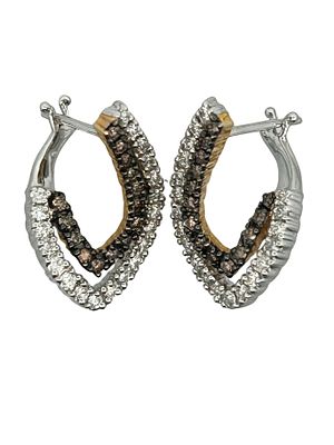 Fancy Brown & White Diamond Earrings. CJI1962/33-KOE 
These elegant earrings feature an 