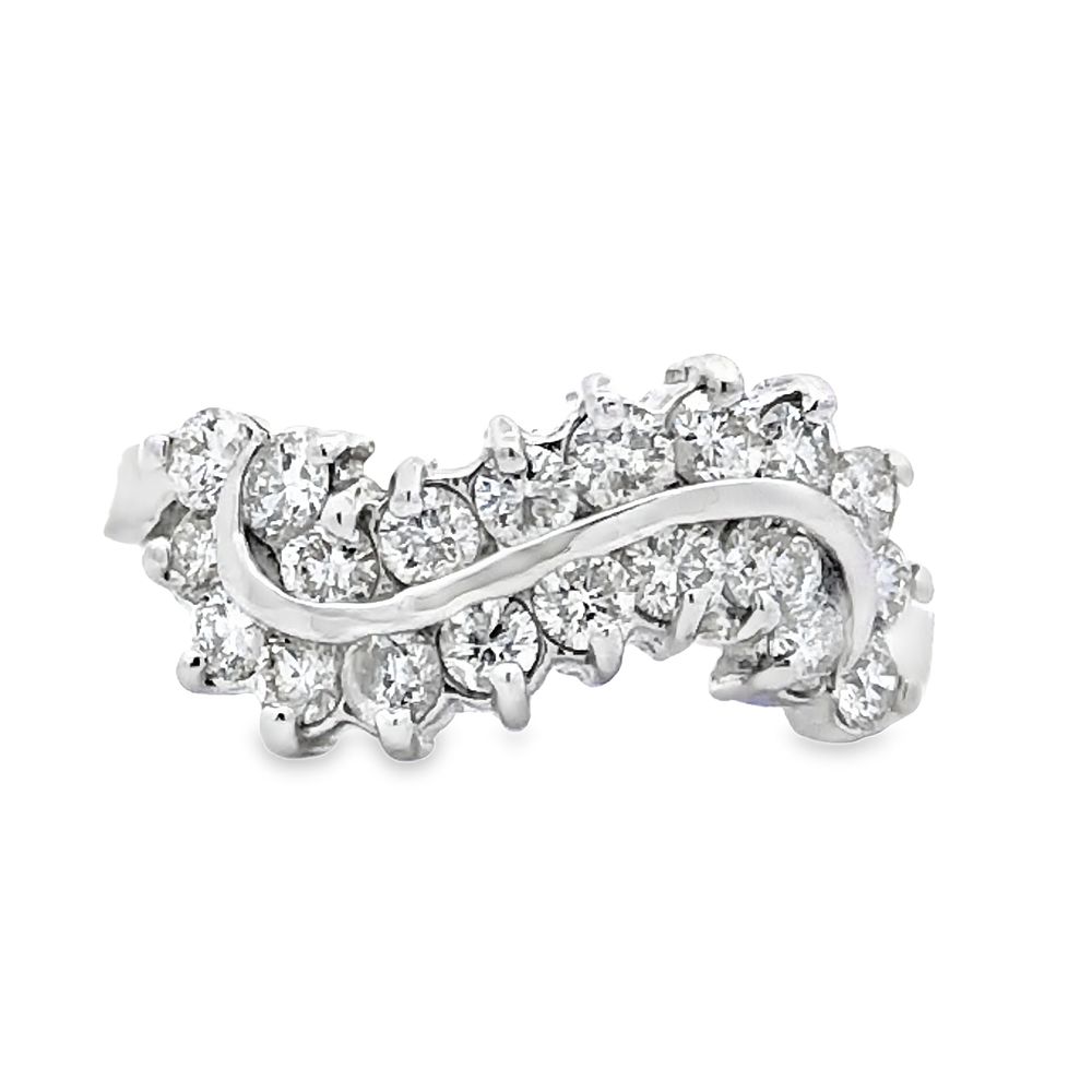 14K Curved Diamond Ring. AF6947/32-NYO 
This elegant ring features a beautiful curved or 