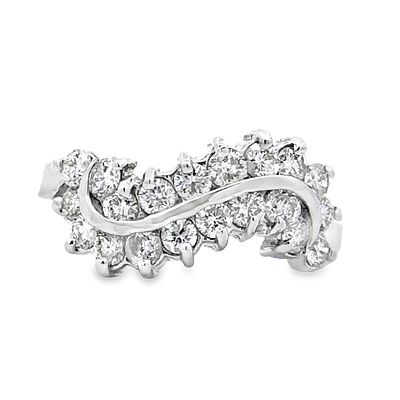 14K Curved Diamond Ring. AF6947/32-NYO 
This elegant ring features a beautiful curved or 