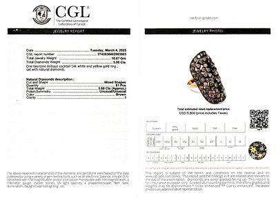 Brown Diamond Cocktail Ring. ISL2172/66 - MNKS 
This unique antique cocktail ring features a 