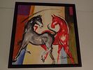Alfred "Alex" Gockel Acrylic on canvas Signed. BAT525/12-ESS 
Description: Red &amp; Gray Horse Image - 2