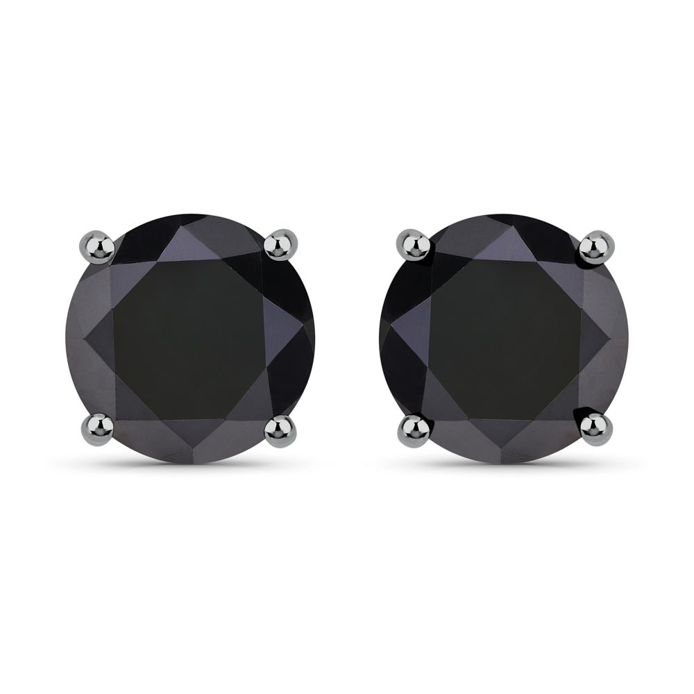 5.41 TCW Black Diamond Stud Earrings. QJ8421/188 - ESM 
These are sleek and sophisticated black 