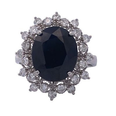 Sapphire Diamond Halo Ring. AF6947/54-LSN 
Exuding classic elegance with a dramatic twist, this 